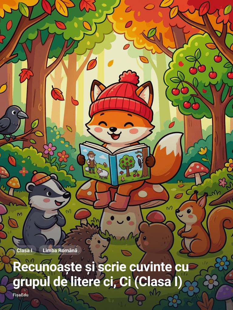 Recunoaște și scrie cuvinte cu grupul de litere ci, Ci (Clasa I)